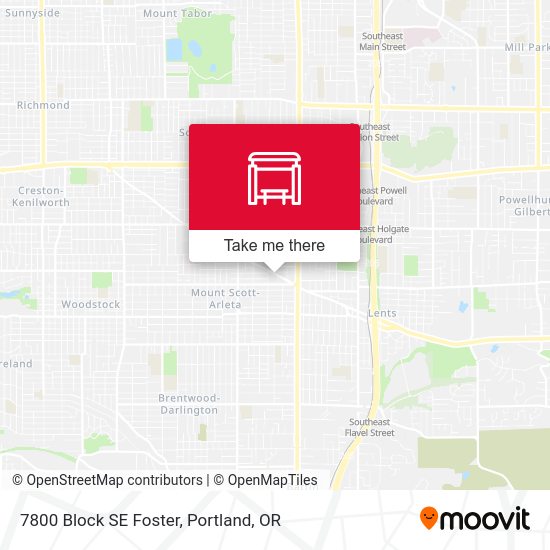 7800 Block SE Foster map
