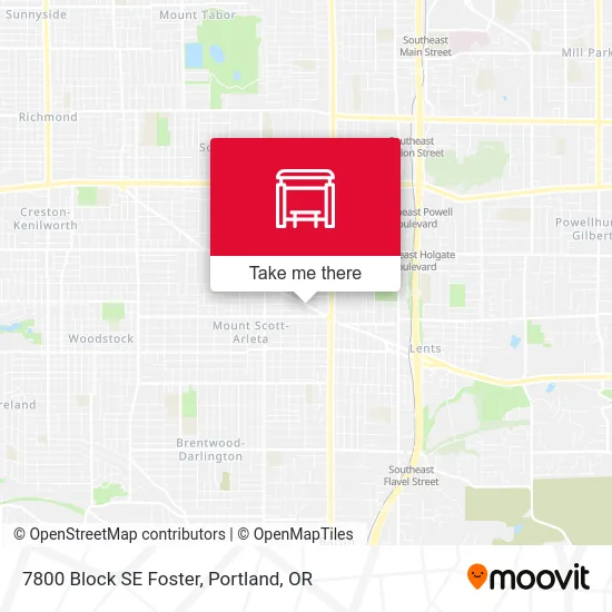 7800 Block SE Foster map