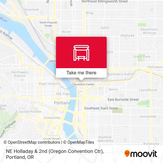 NE Holladay & 2nd (Oregon Convention Ctr) map