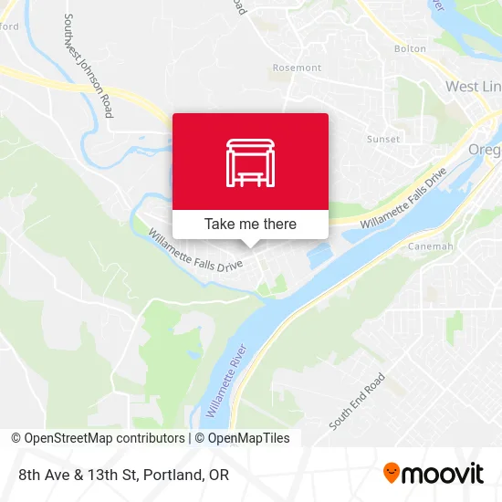 8th Ave & 13th St map