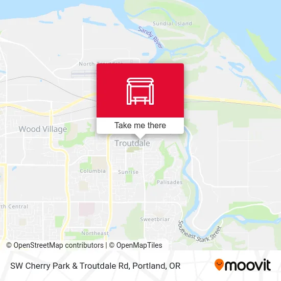 SW Cherry Park & Troutdale Rd map