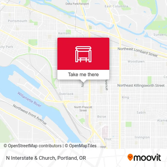 Mapa de N Interstate & Church