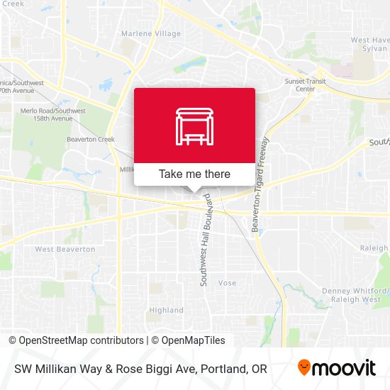 SW Millikan Way & Rose Biggi Ave map