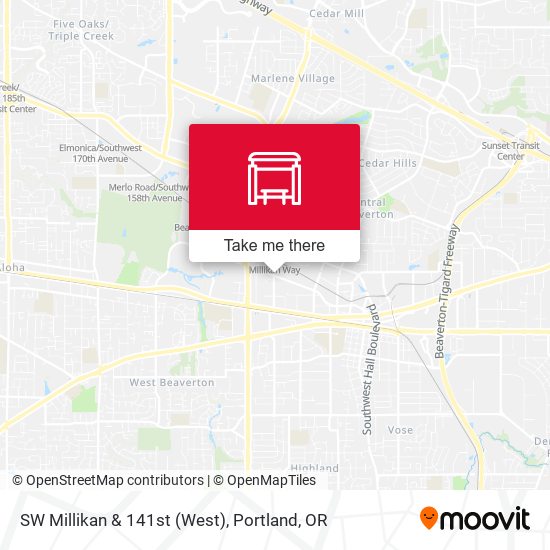 SW Millikan & 141st (West) map