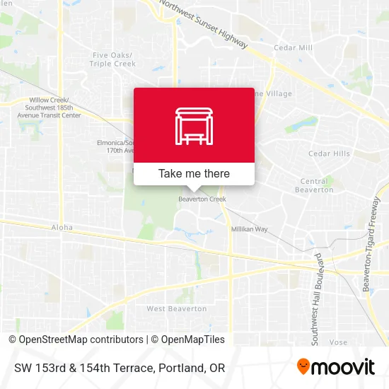 SW 153rd & 154th Terrace map