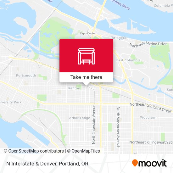 N Interstate & Denver map