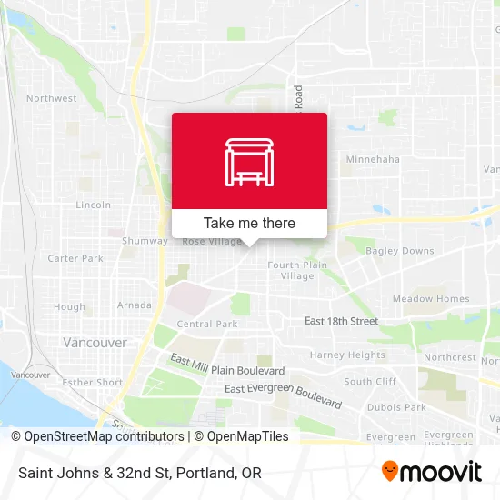 Saint Johns & 32nd St map