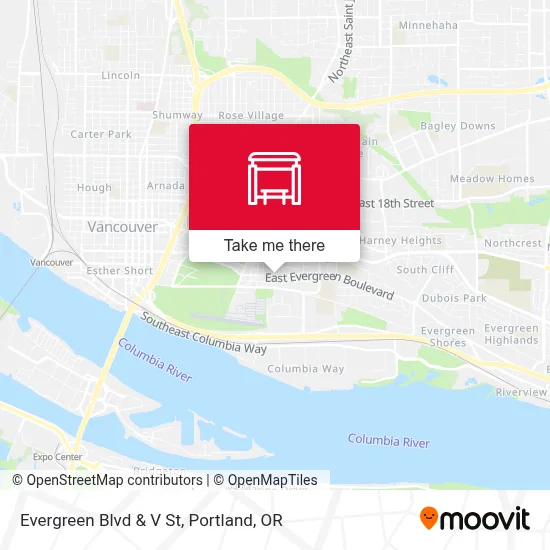 Evergreen Blvd & V St map