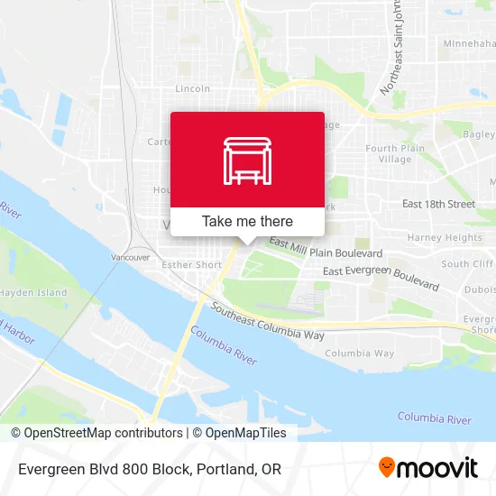 Evergreen Blvd 800 Block map