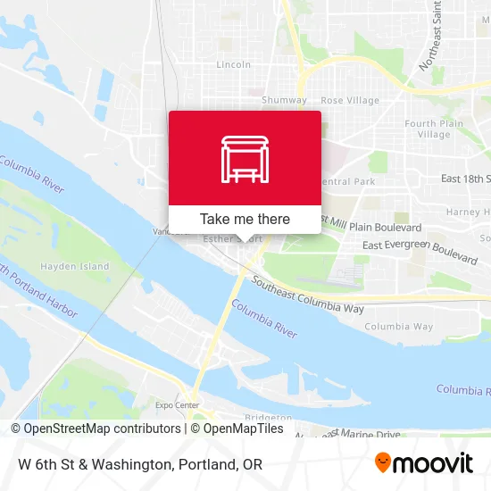 W 6th St & Washington map