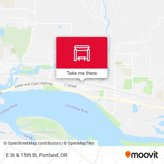 E St & 15th St map