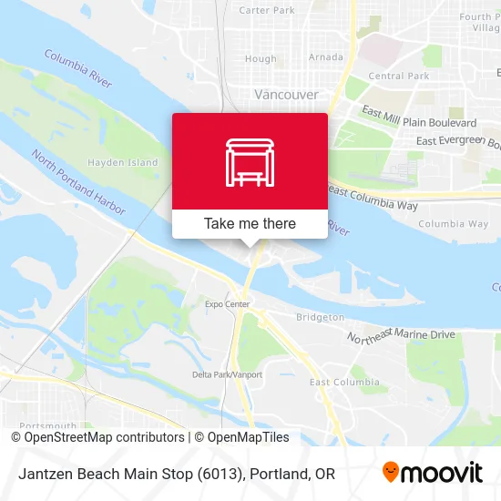 Jantzen Beach Main Stop (6013) map
