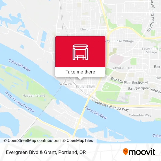 Evergreen Blvd & Grant map