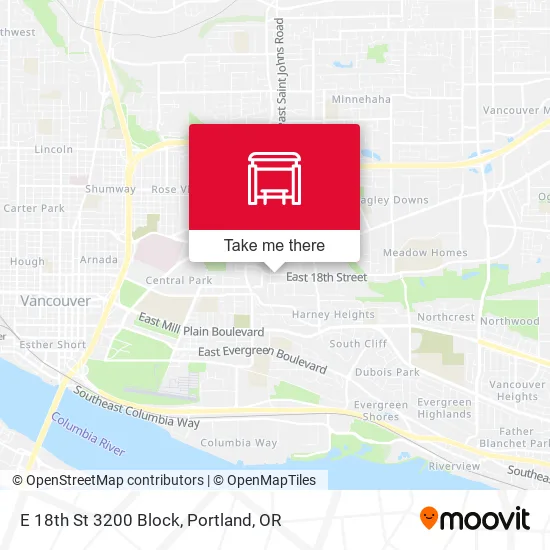 E 18th St 3200 Block map