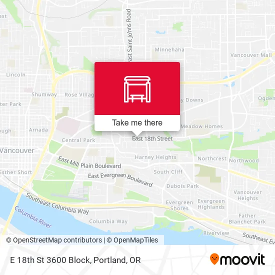 E 18th St 3600 Block map