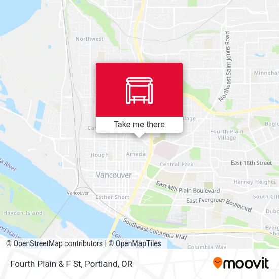 Fourth Plain & F St map