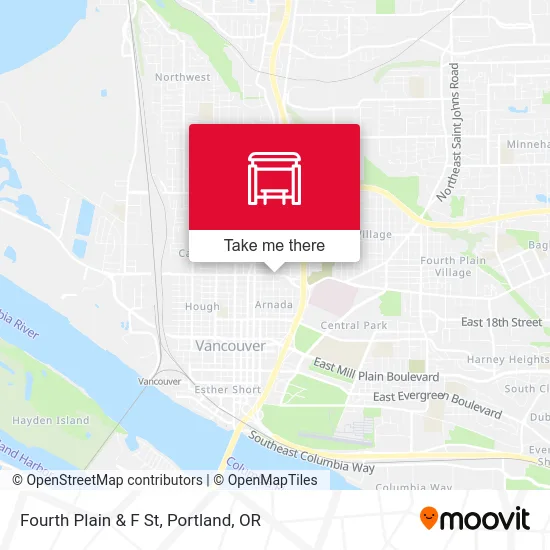 Fourth Plain & F St map