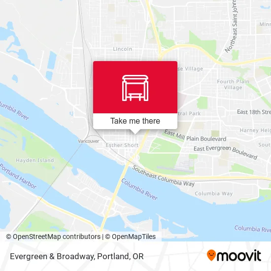 Evergreen & Broadway map