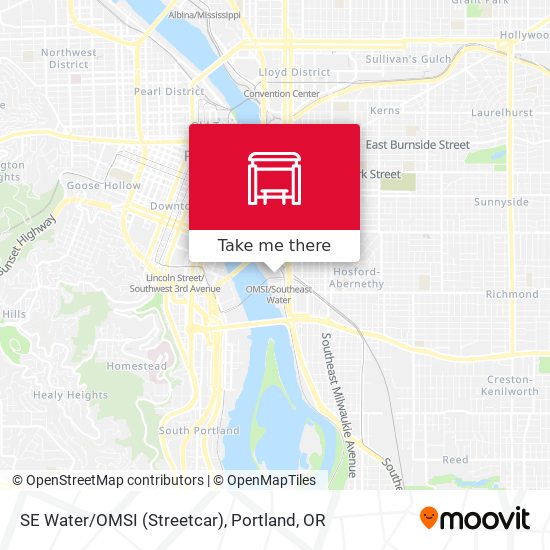 SE Water/OMSI (Streetcar) map