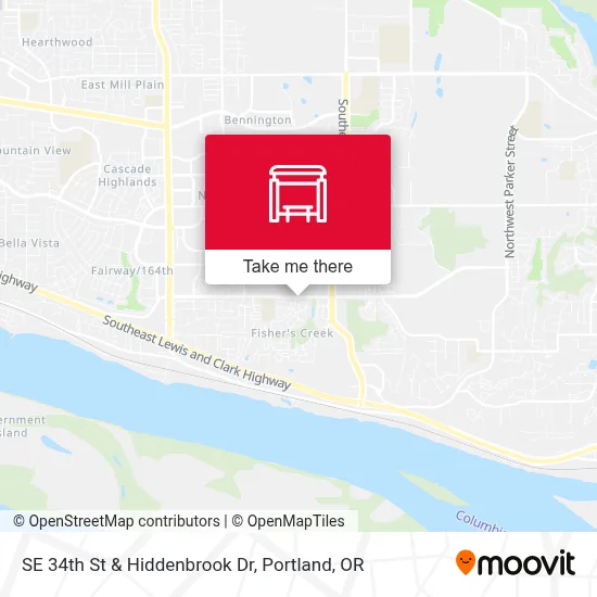 SE 34th St & Hiddenbrook Dr map
