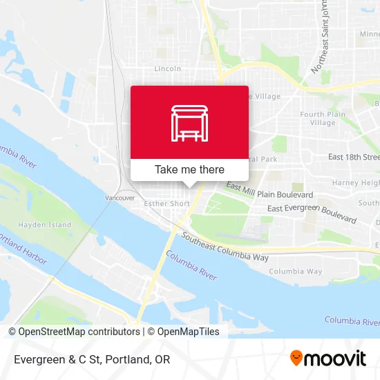 Evergreen & C St map