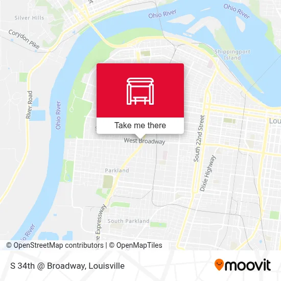 S 34th @ Broadway map