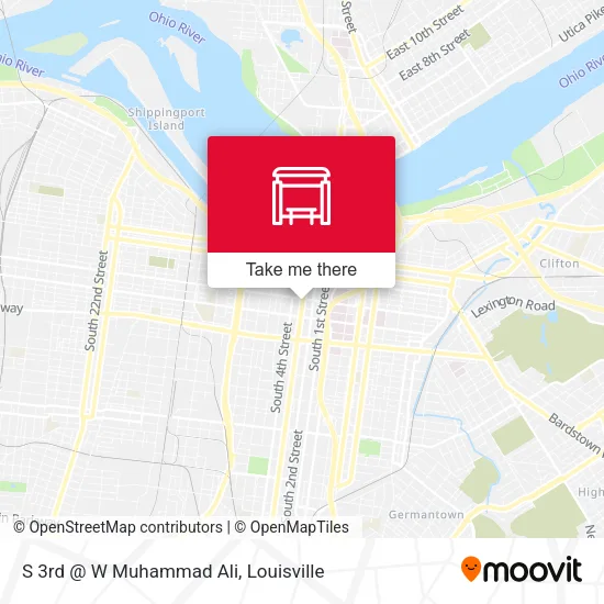 S 3rd @ W Muhammad Ali map
