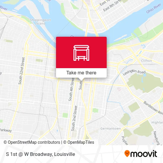 S 1st @ W Broadway map