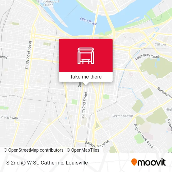 S 2nd @ W St. Catherine map