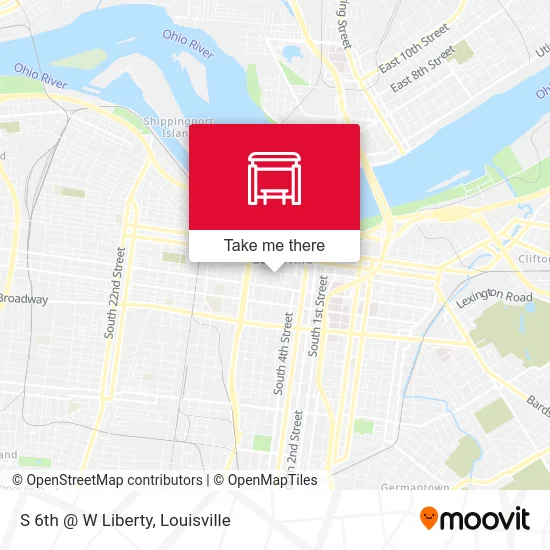 S 6th @ W Liberty map