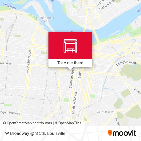 W Broadway @ S 5th map