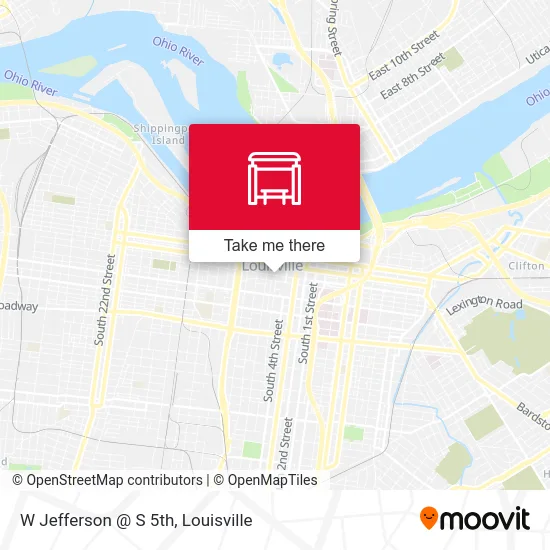 W Jefferson @ S 5th map