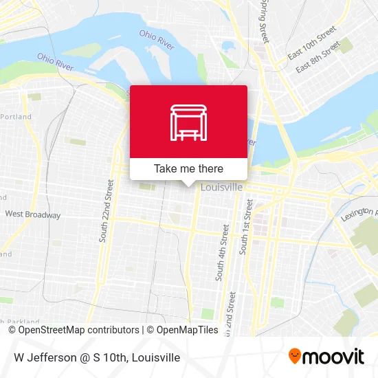 W Jefferson @ S 10th map