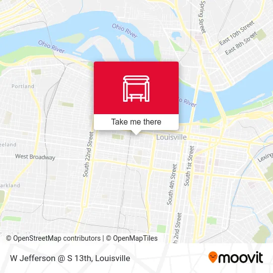 W Jefferson @ S 13th map