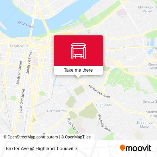 Baxter Ave @ Highland map