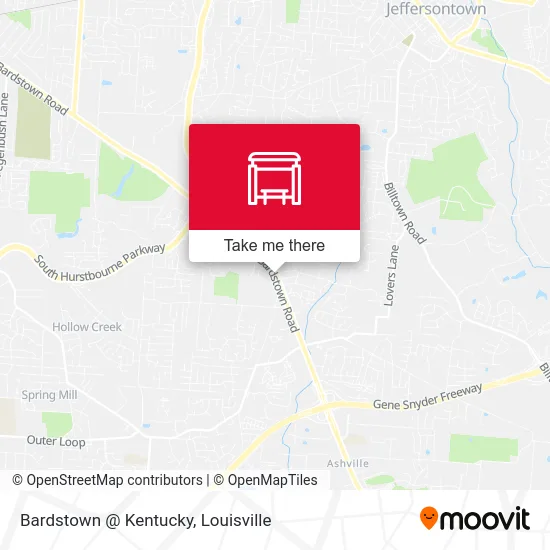 Bardstown @ Kentucky map