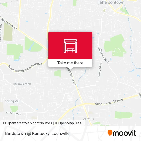Bardstown @ Kentucky map