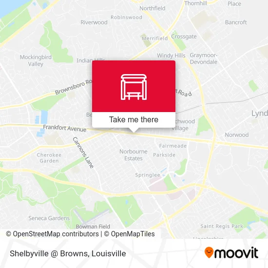Shelbyville @ Browns map