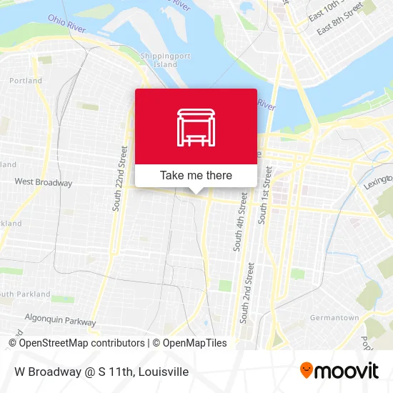 W Broadway @ S 11th map