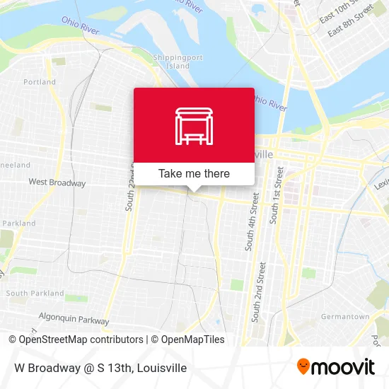 W Broadway @ S 13th map