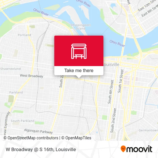 W Broadway @ S 16th map