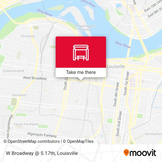 W Broadway @ S 17th map