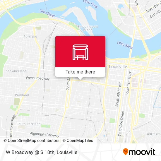 W Broadway @ S 18th map