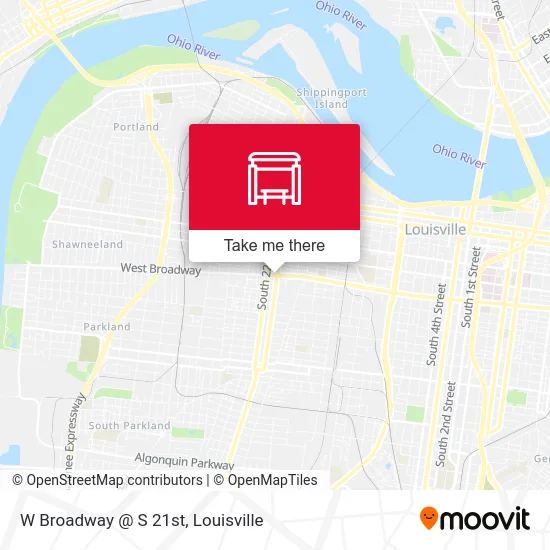 W Broadway @ S 21st map