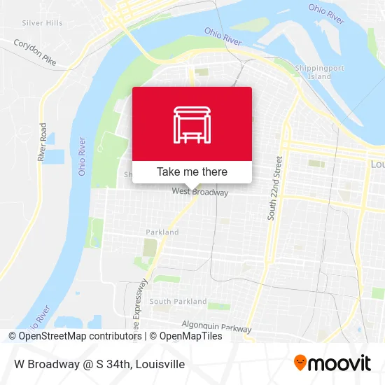 W Broadway @ S 34th map