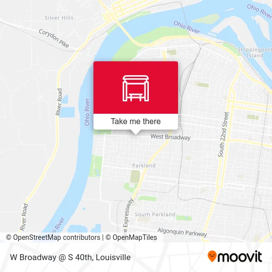 W Broadway @ S 40th map