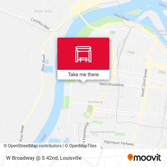 W Broadway @ S 42nd map