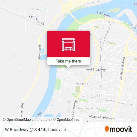 W Broadway @ S 44th map