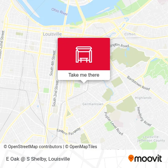 E Oak @ S Shelby map