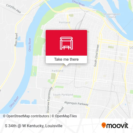 S 34th @ W Kentucky map